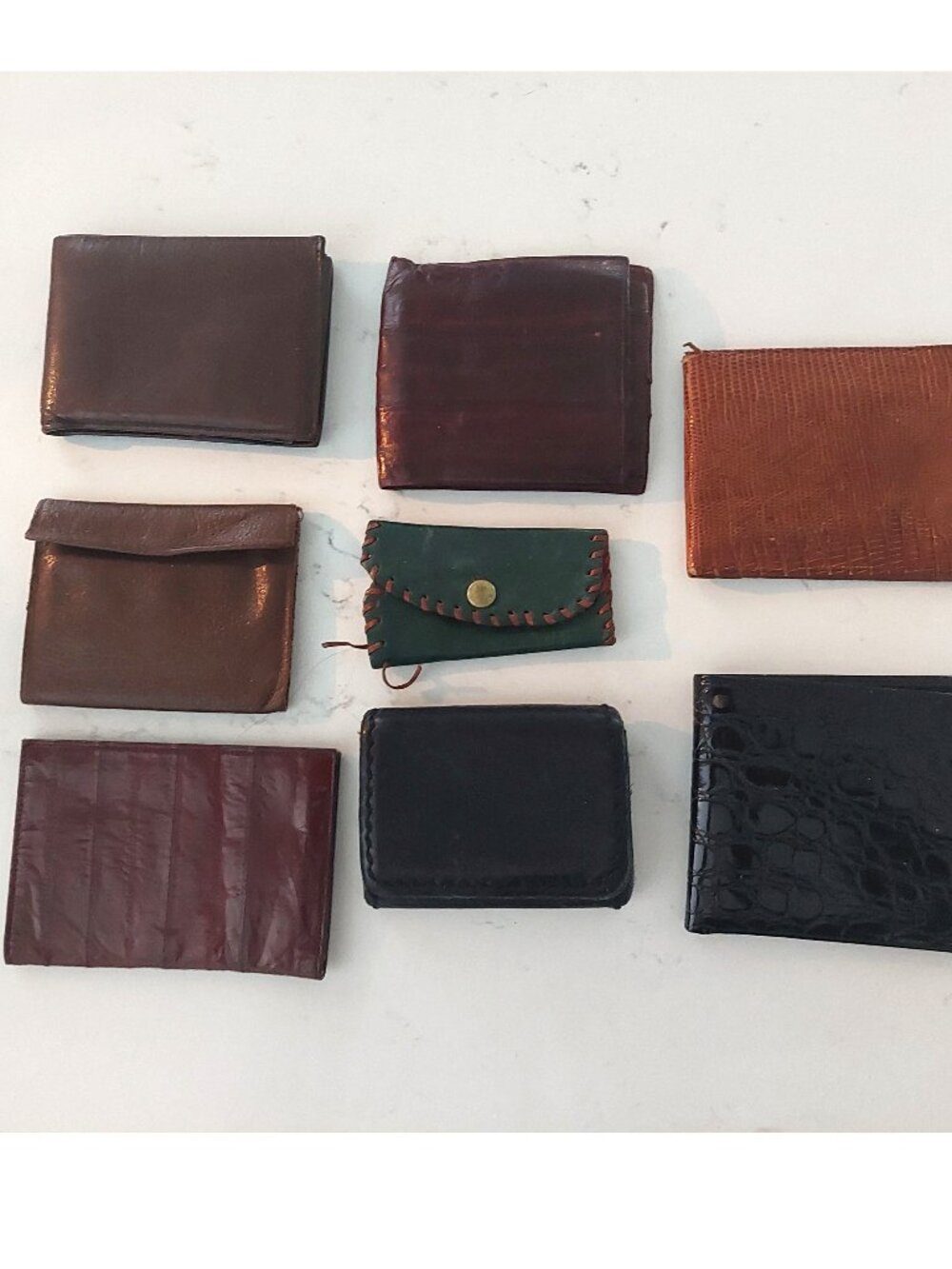 Lot of Men's Vintage Leather Wallets Keyholder Eel Skin Lizard Calf Tilley +